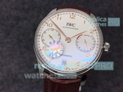 Swiss IWC Portugieser 7 Days Power Reserve Replica Watch SS White Dial 42mm